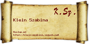 Klein Szabina névjegykártya