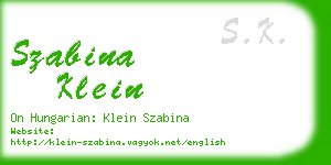 szabina klein business card